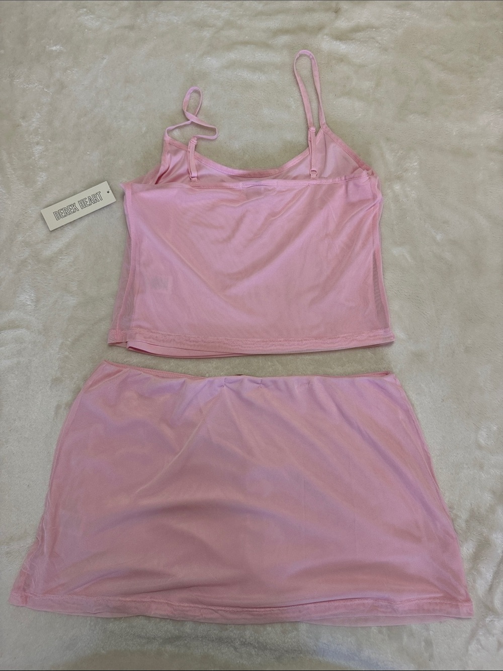 Derek Heart Pink Floral Rhinestone Two-Piece Set Large - Picture 2 of 5